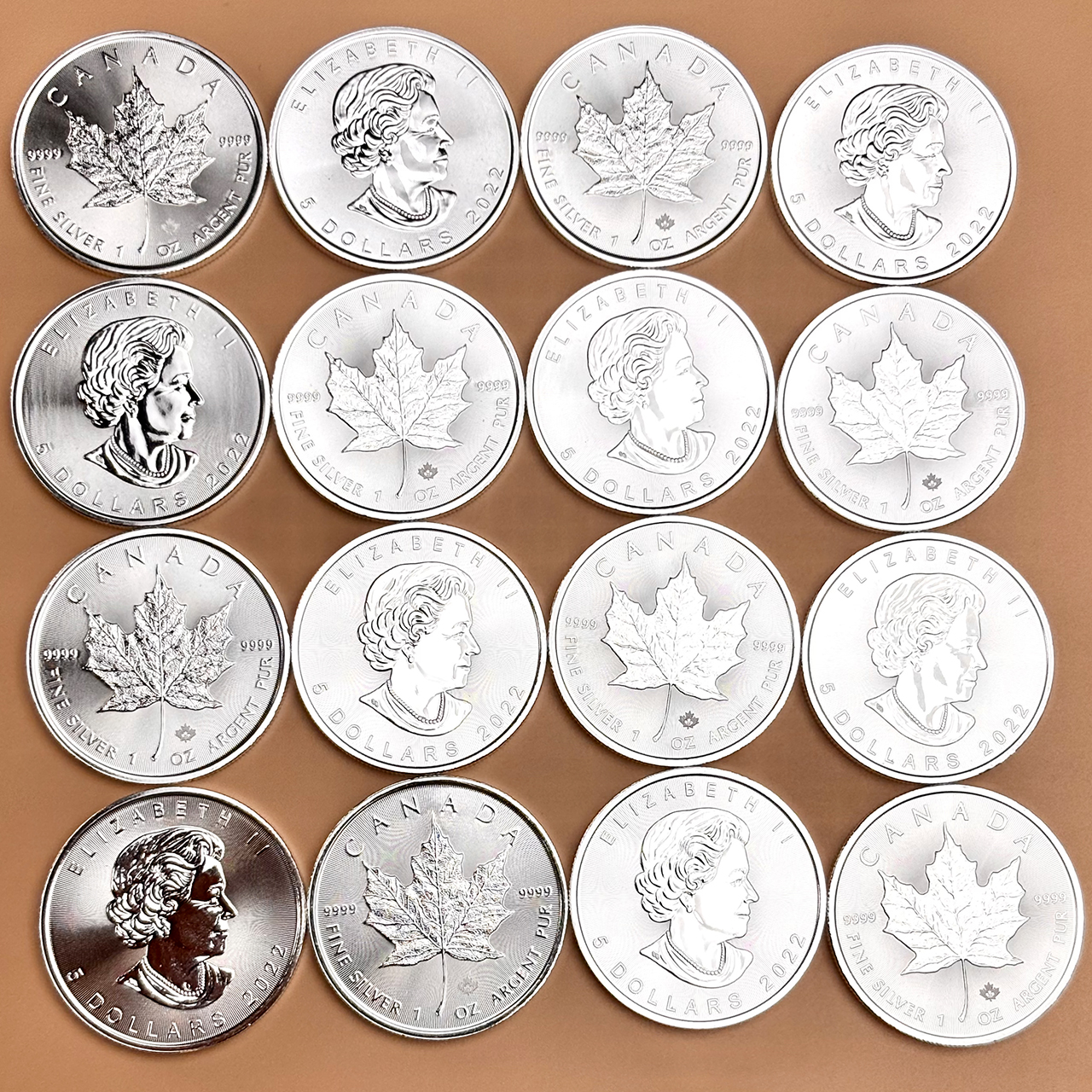 Серебряная монета 5$ Кленовый лист 1oz 2022 Канада