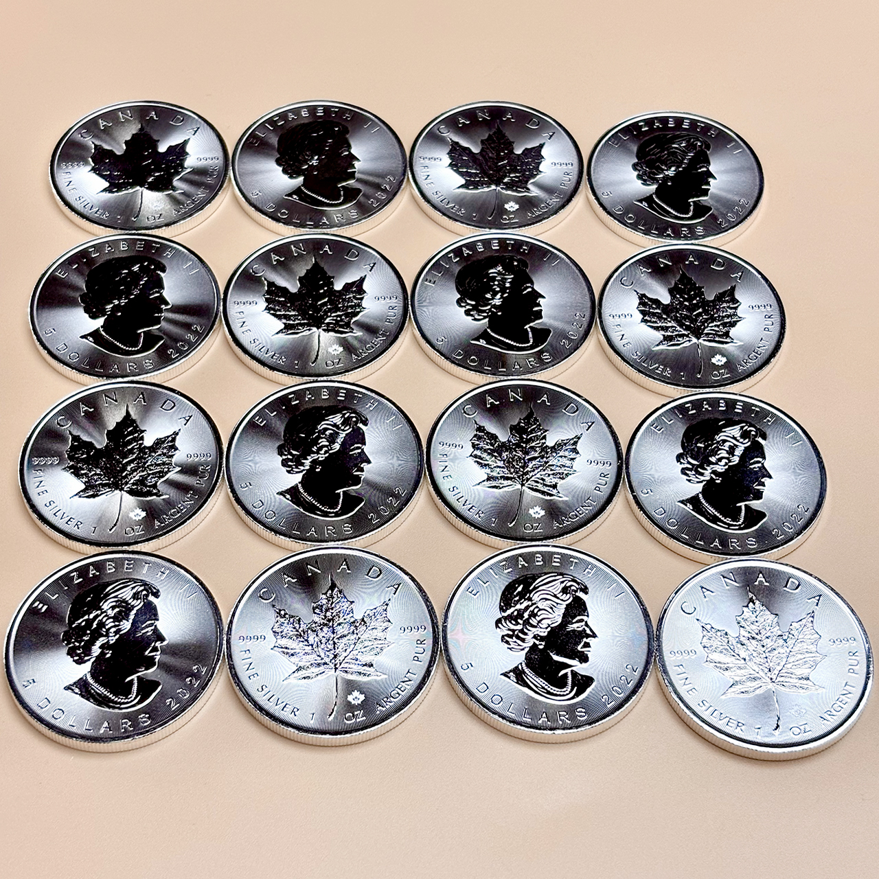 Серебряная монета 5$ Кленовый лист 1oz 2022 Канада
