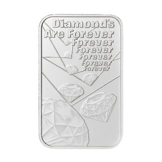Серебряный слиток 007 «Diamonds Are Forever» 1oz 2022 Великобритания