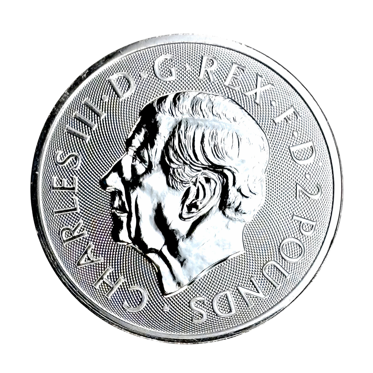 Серебряная монета 2£ Святой Георгий и Дракон 1oz 2025 года