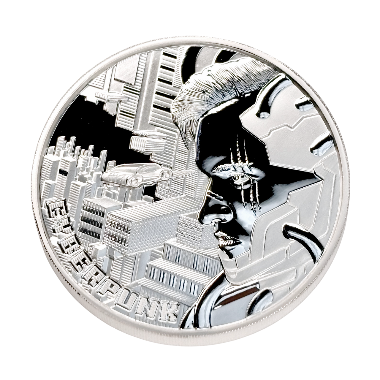 Серебряная монета 2$ The Punk Universe – Cyberpunk 2oz 2023 Ниуэ