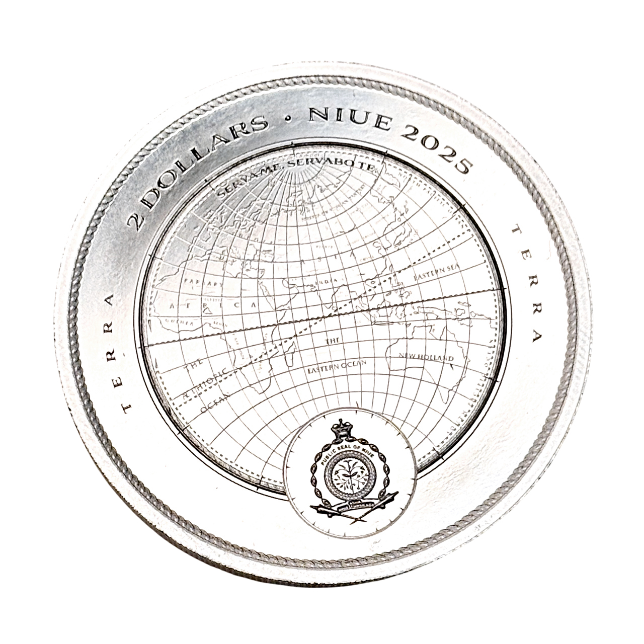 Серебряная монета 2$ Terra 1oz 2025 Ниуэ
