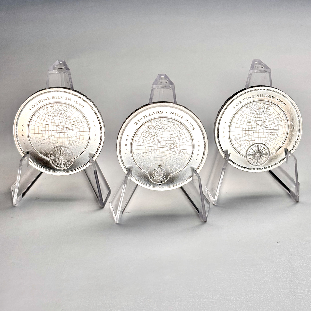 Серебряная монета 2$ Terra 1oz 2025 Ниуэ