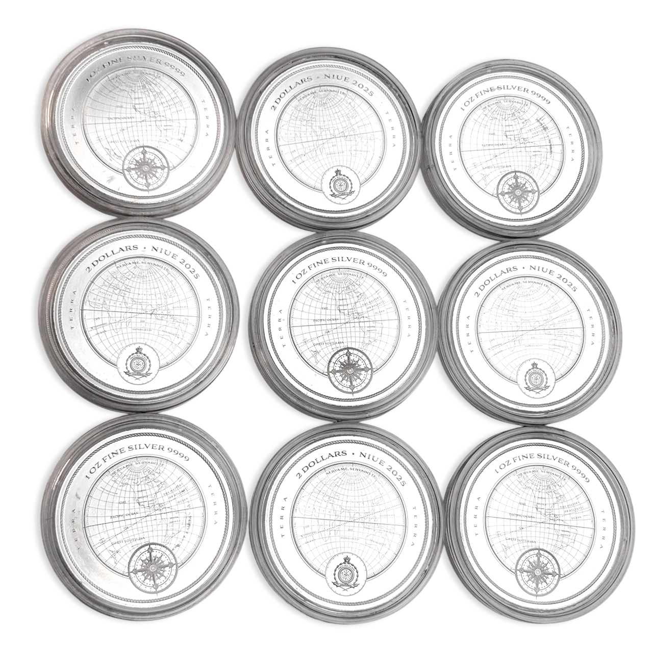 Серебряная монета 2$ Terra 1oz 2025 Ниуэ