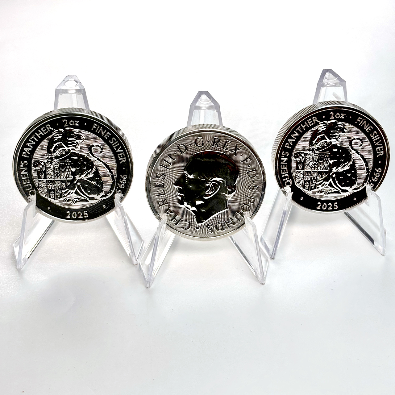 Серебряная монета 5£ Queen’s Panther 2oz 2025 Великобритания