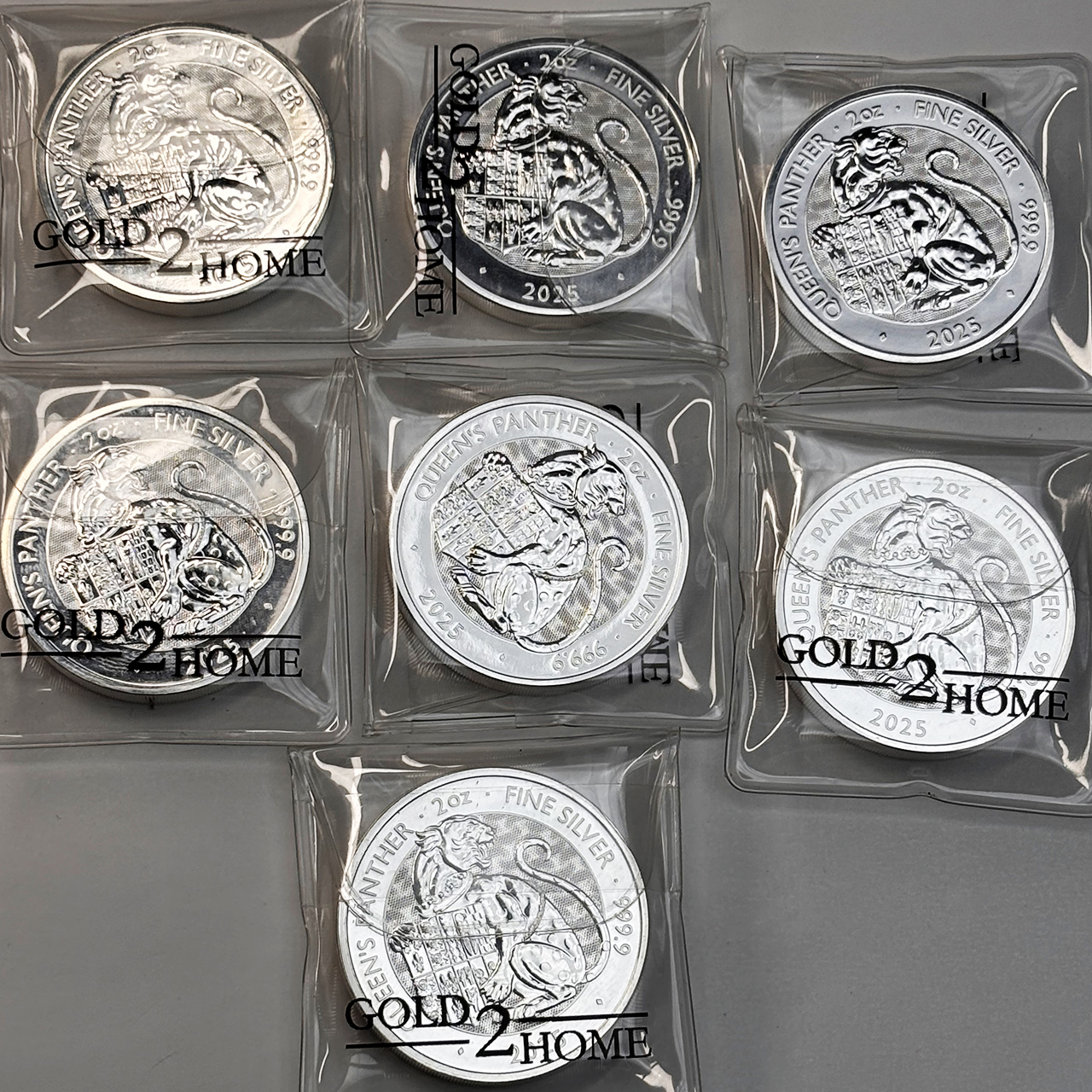 Серебряная монета 5£ Queen’s Panther 2oz 2025 Великобритания
