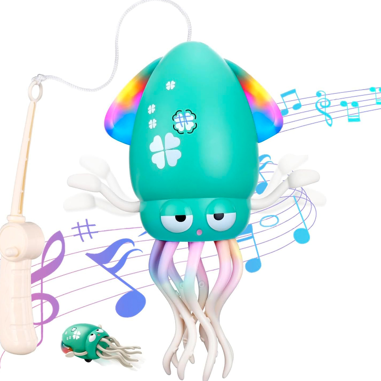 Танцующий робот-осьминог Dancing Squid 2025, зеленый