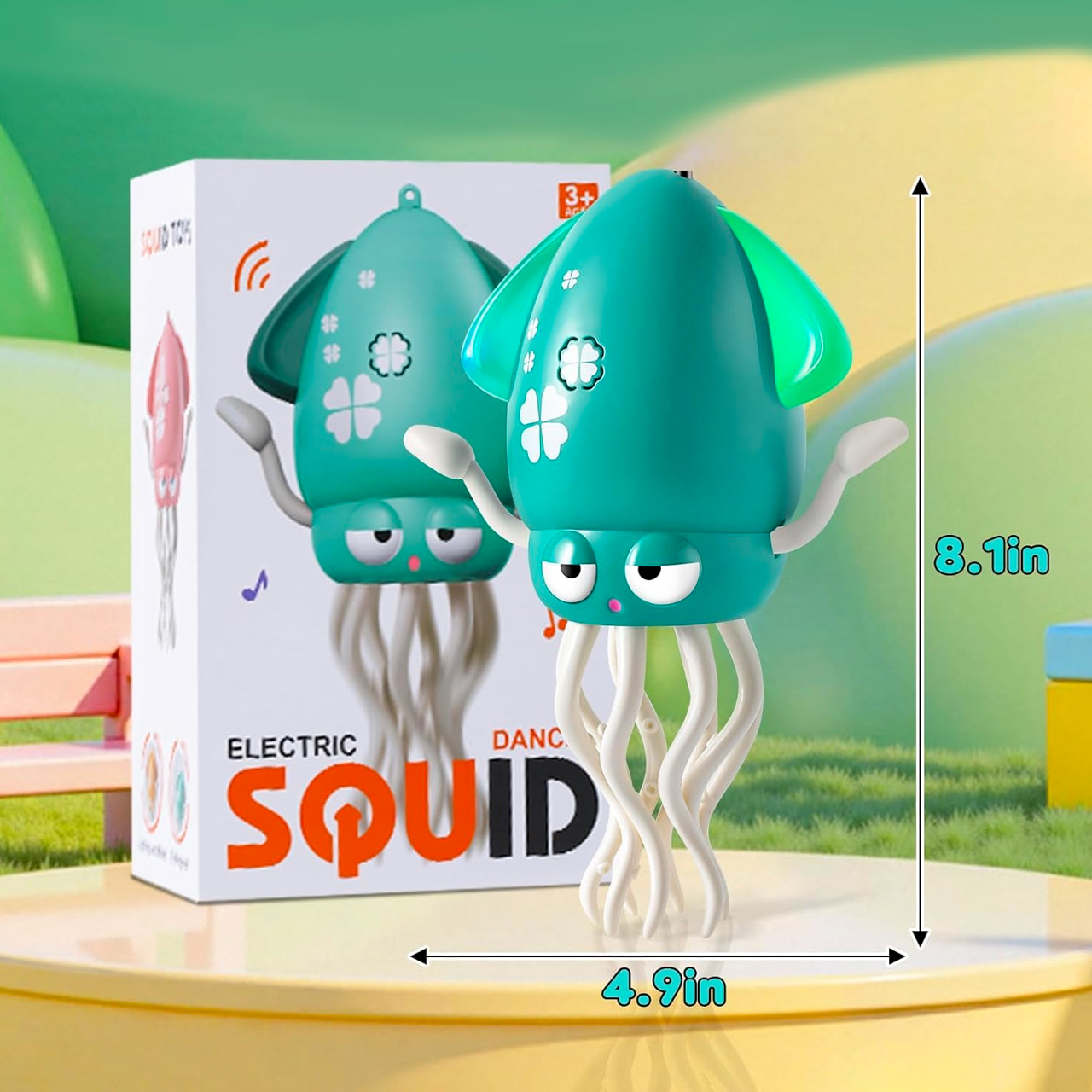 Танцующий робот-осьминог Dancing Squid 2025, зеленый