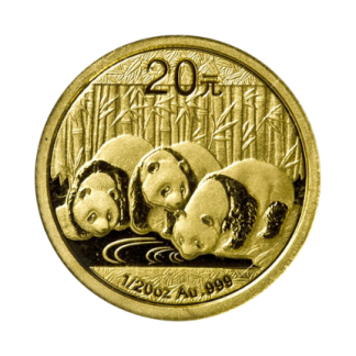 Золотая монета 20 юаней «Chinese Gold Panda» 2013 — 1/20 oz