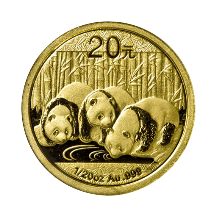 Золотая монета 20 юаней «Chinese Gold Panda» 2013 — 1/20 oz