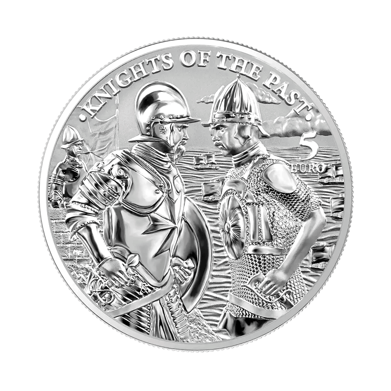 Серебряная монета 5€ Knights of the Past 1oz 2022 Мальта