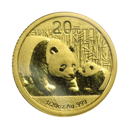 Золотая монета 20 юаней «Chinese Gold Panda» 2011-1/20 унции