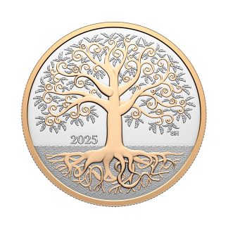 Позолоченная серебряная монета 10$ Tree of Life ½ oz 2025 Канада