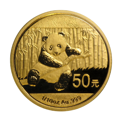 Золота монета 50 юанів «Китайська Панда» 2014 оz 1/10