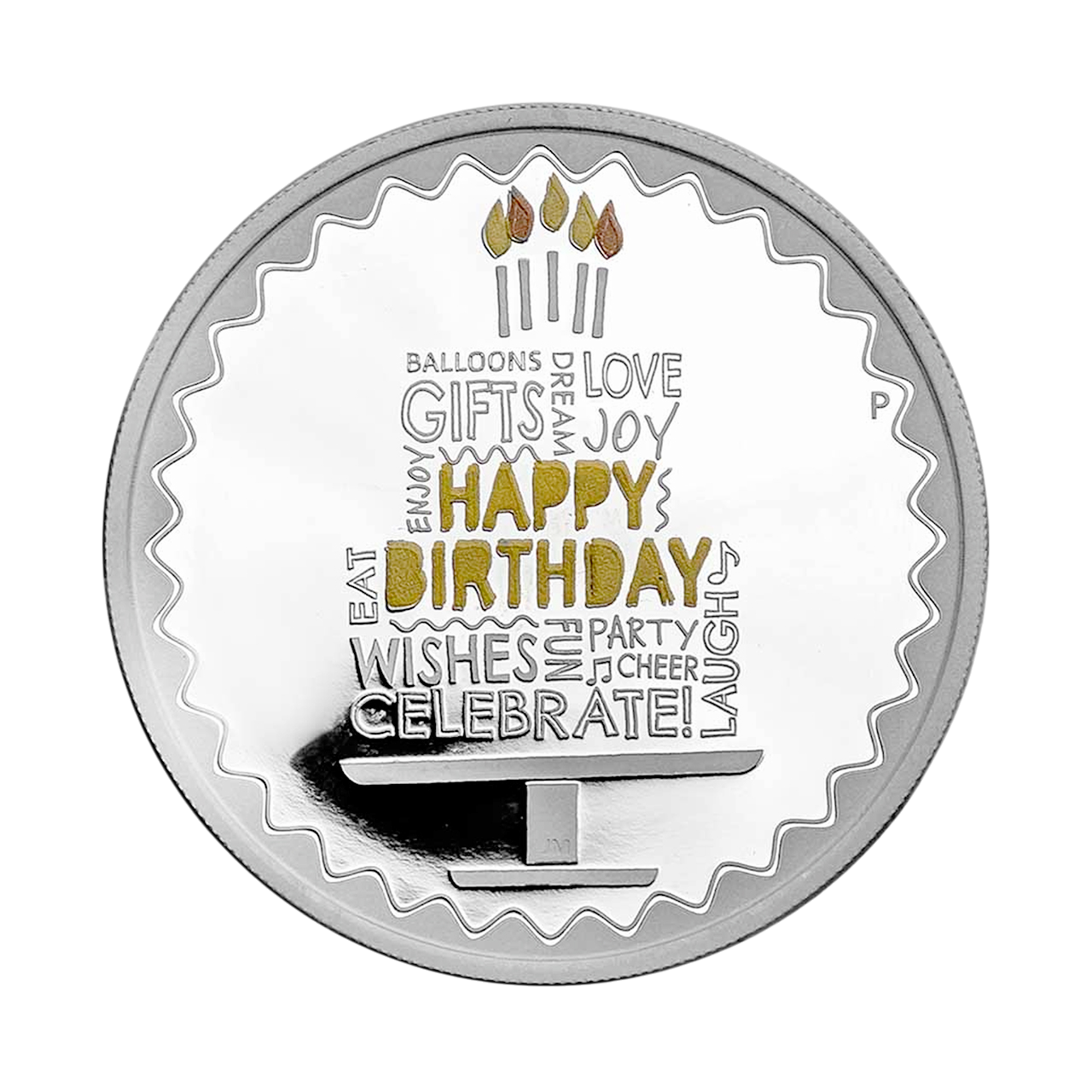 Цветная серебряная монета 1$ Happy Birthday 1oz 2022 Австралия