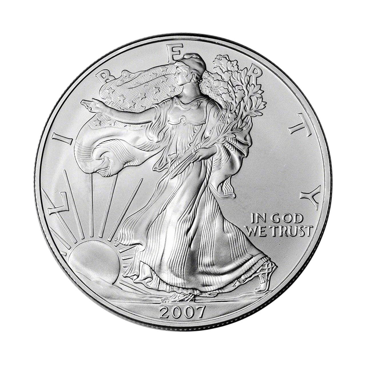 Серебряная монета 1$ Liberty, American Eagle 1oz 2007