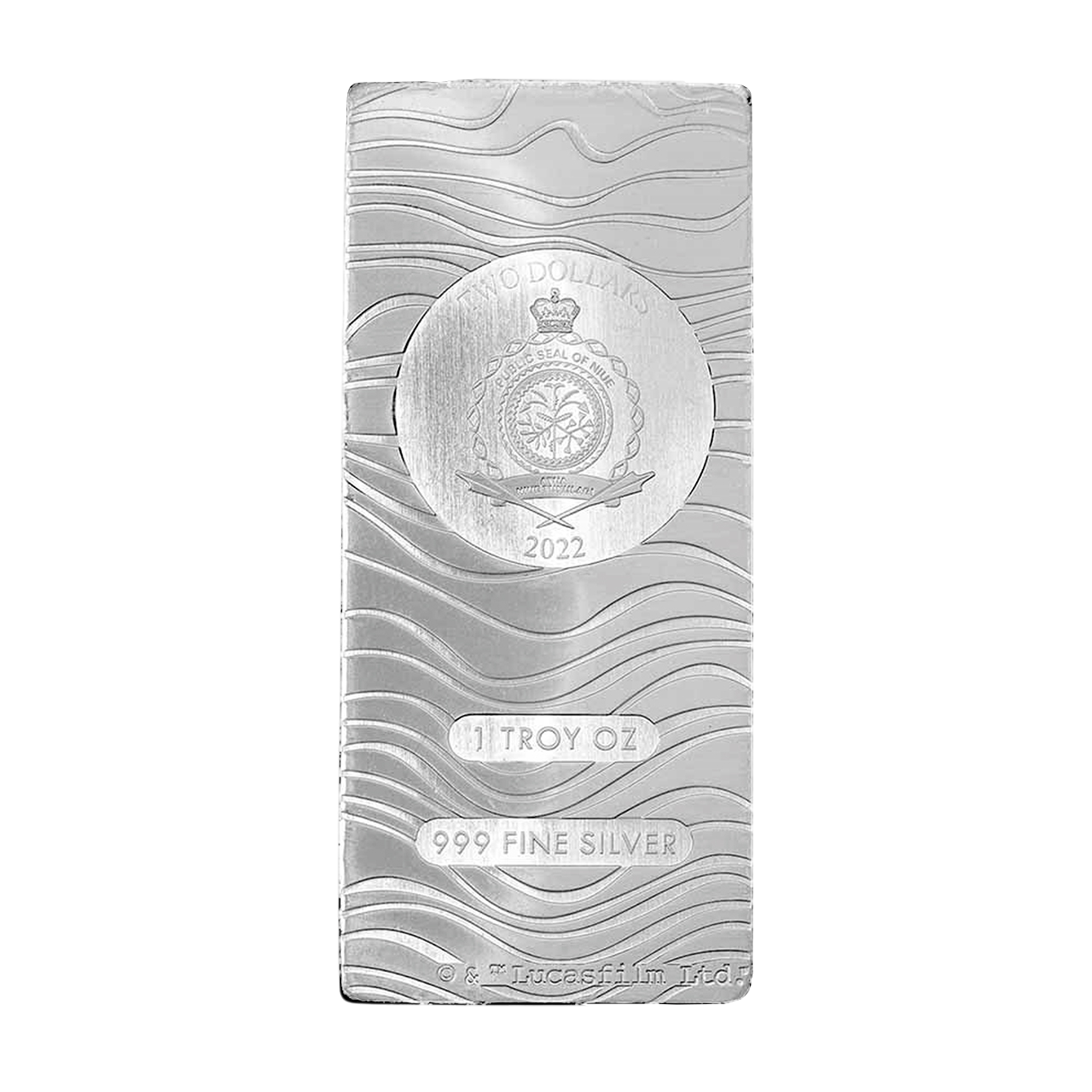 Серебряный слиток $2 Star Wars™ Mandalorian Beskar Bar 1oz 2022 Ниуэ