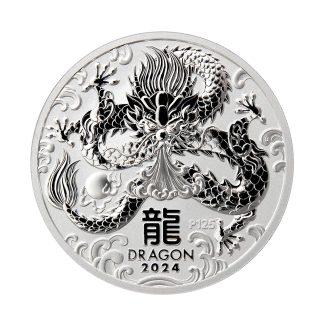 Срібна монета 1$ Year of the Dragon 1 oz 2024 Австралія