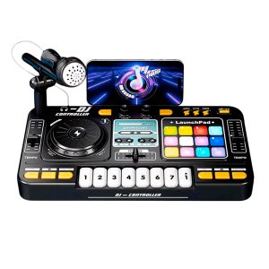 Электронный DJ Mixer Controller для детей с микрофоном Bluetooth – Черный