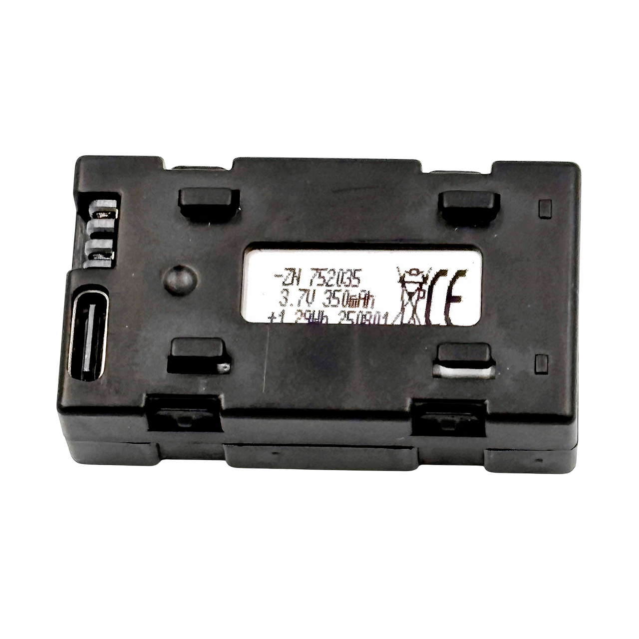 Акумулятор Li-Po 752035 3.7V 350mAh Type-C та SM female 2-pin