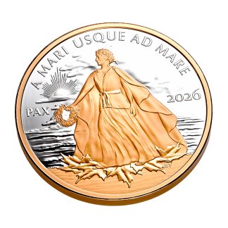 Позолочена срібна монета 1$ Peace Dollar 1oz 2026 Канада