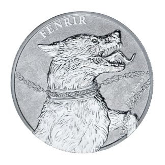Серебряная монета 5 mark Germania Beasts: Fenrir 1oz 2022 года