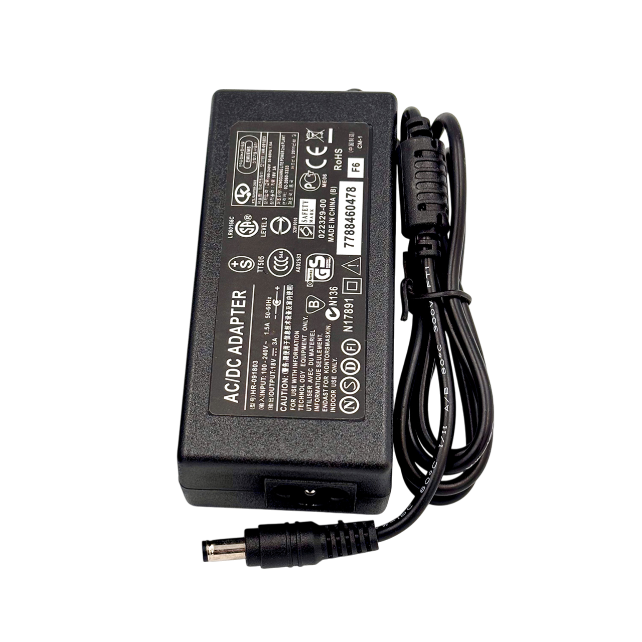 Імпульсний блок живлення HR-091803 18V 3A 54Вт – AC/DC адаптер