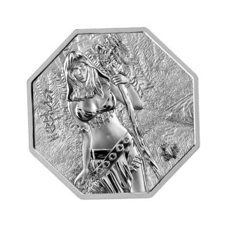Серебряная монета 5 mark Witchcraft - Herbalist 1oz 2025 года